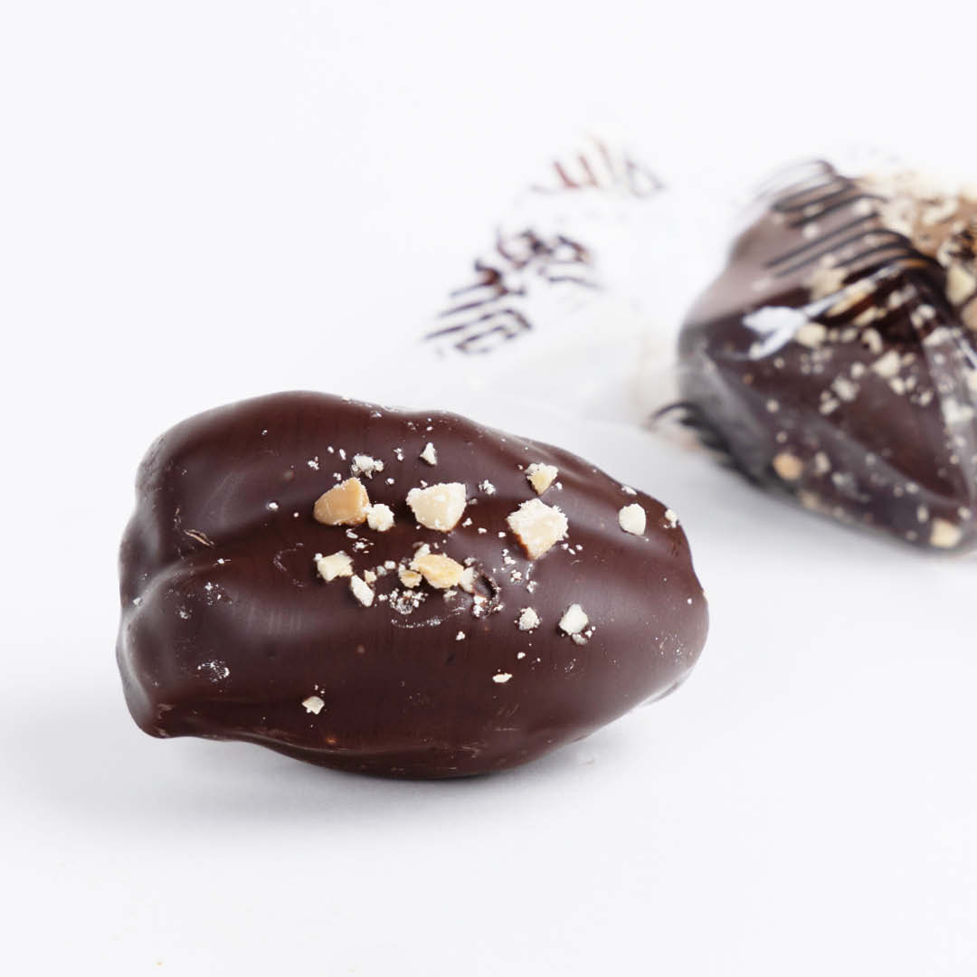 Wrapped-stuffed-dates22-1.jpg Medjool Peanut Butter Dark Chocolate Wrapped - Image 1