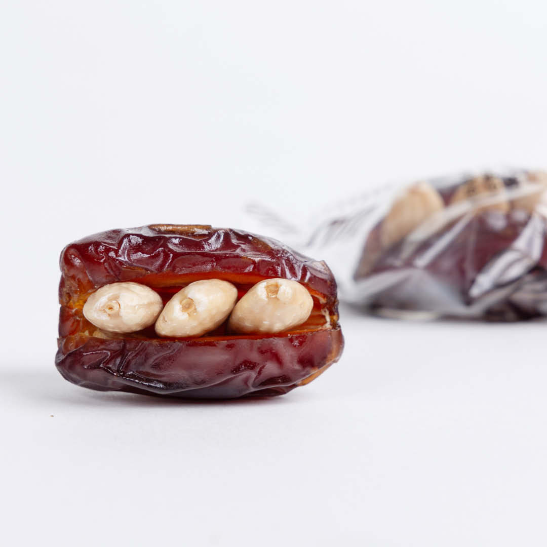 Wrapped-stuffed-dates5-1.jpg Khudri 3Pc Almond Wrapped - Image 1